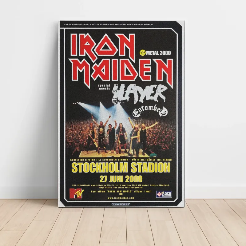 Iron Maiden and Slayer – Stockholm Stadion 2000 Fine Art Concert Poster