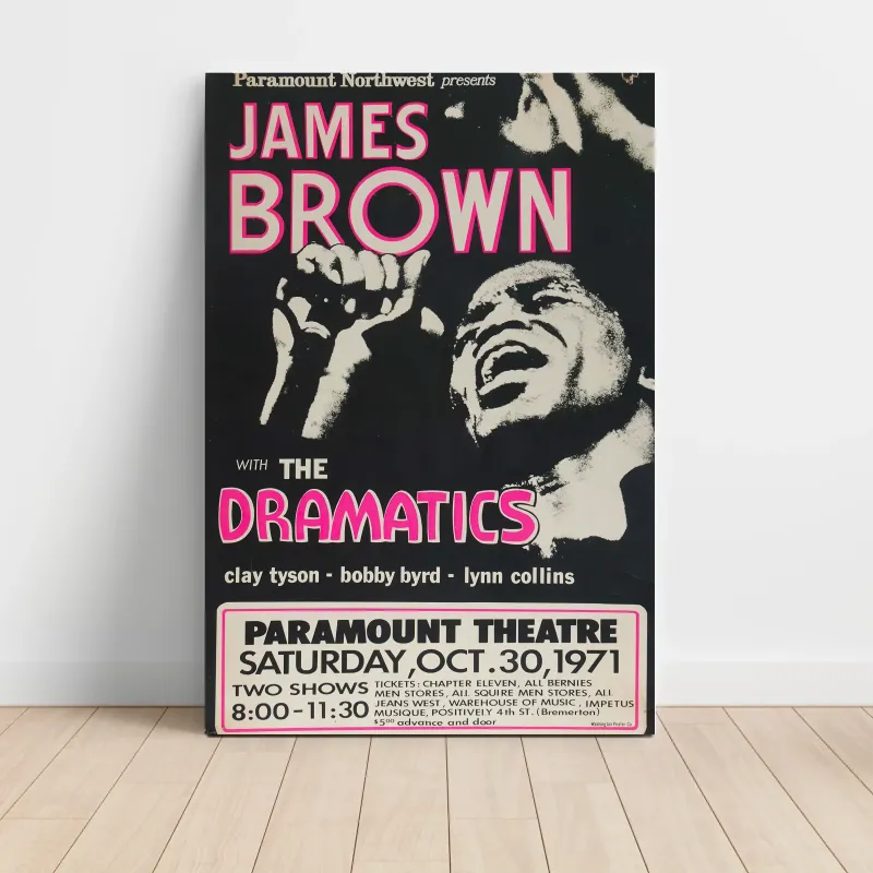 James Brown and The Dramatics – Paramount Theatre 1971 Fine Art Concert Poster