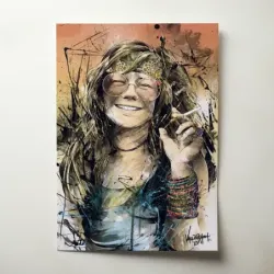 Janis Joplin – Painted Portrait Fine Art Music Poster