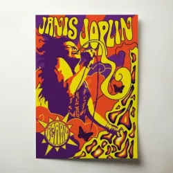 Janis Joplin – Psychedelic Pearl Fine Art Music Poster