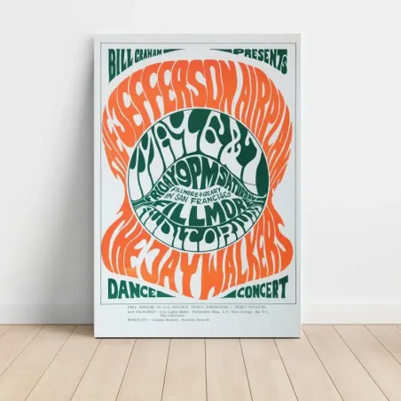 Jefferson Airplane and The Jaywalkers – Fillmore Auditorium Fine Art Concert Poster
