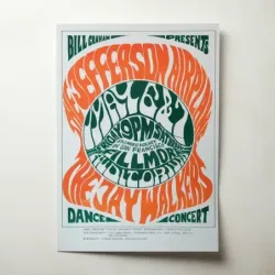 Jefferson Airplane and The Jaywalkers – Fillmore Auditorium Fine Art Concert Poster