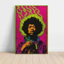 Jimi Hendrix – Psychedelic Portrait Pink Fine Art Music Poster