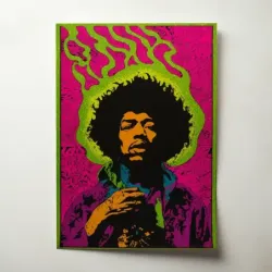 Jimi Hendrix – Psychedelic Portrait Pink Fine Art Music Poster