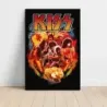 Kiss – Band In Flames Fine Art Music Poster