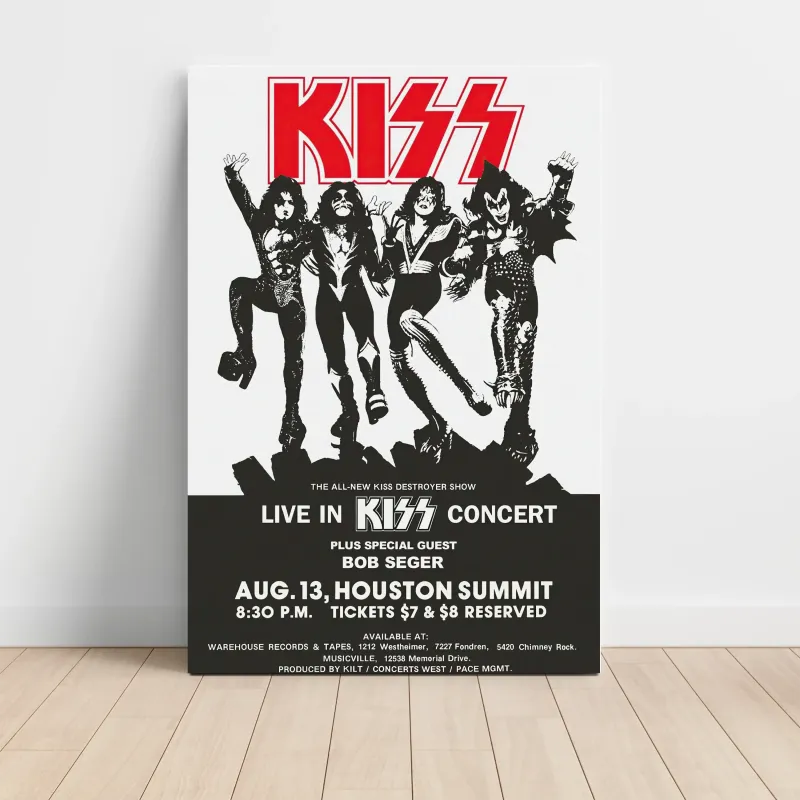 Kiss and Bob Seger – Destroyer Show Houston Summit Fine Art Concert Poster
