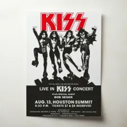 Kiss and Bob Seger – Destroyer Show Houston Summit Fine Art Concert Poster