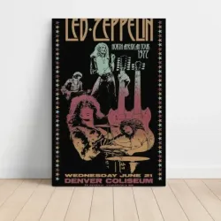 Led Zeppelin – North American Tour 1977 Denver Coliseum Fine Art Concert Poster