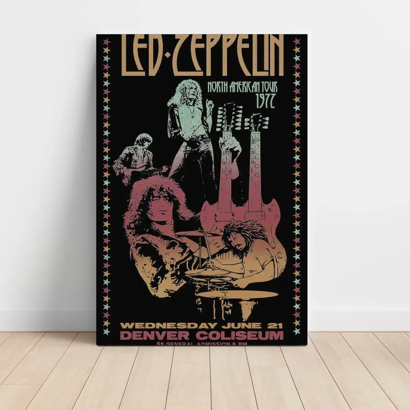 Led Zeppelin – North American Tour 1977 Denver Coliseum Fine Art Concert Poster