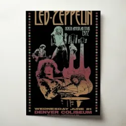 Led Zeppelin – North American Tour 1977 Denver Coliseum Fine Art Concert Poster