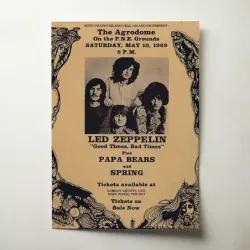 Led Zeppelin – The Agrodome Vancouver 1969 Fine Art Concert Poster