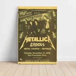 Metallica and Exodus – New Year's Eve San Francisco Civic Fine Art Concert Poster