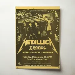 Metallica and Exodus – New Year's Eve San Francisco Civic Fine Art Concert Poster