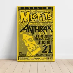 Misfits and Anthrax – Roseland Theater Fine Art Concert Poster