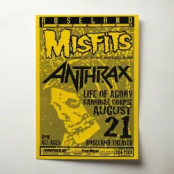 Misfits and Anthrax – Roseland Theater Fine Art Concert Poster