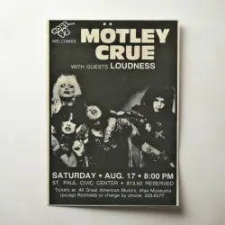 Mötley Crüe and Loudness – St Paul Civic Center Fine Art Concert Poster