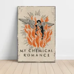 My Chemical Romance – Angel In Flames Fine Art Music Poster