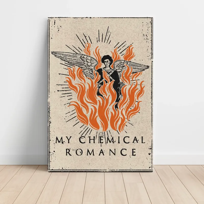My Chemical Romance – Angel In Flames Fine Art Music Poster