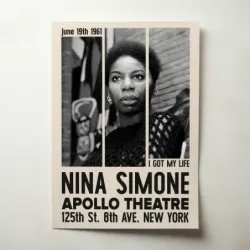 Nina Simone – Apollo Theatre New York 1961 Photo Fine Art Concert Poster