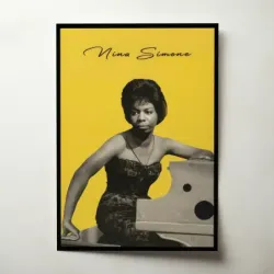 Nina Simone – At The Piano Yellow Fine Art Music Poster