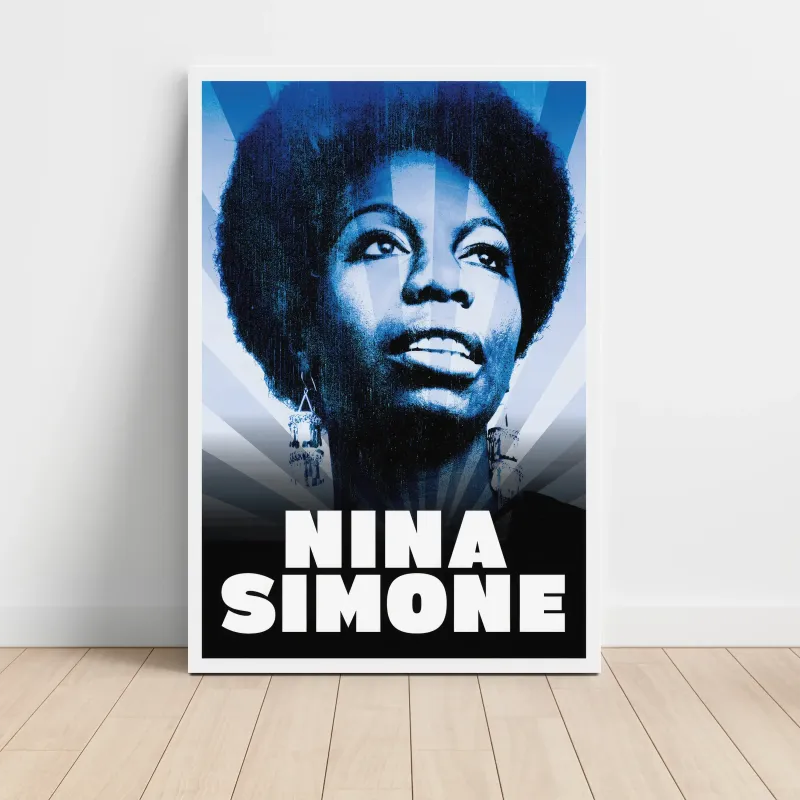 Nina Simone – Blue Portrait Fine Art Music Poster