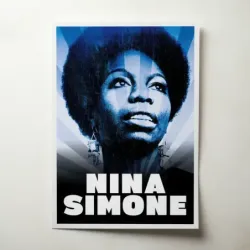 Nina Simone – Blue Portrait Fine Art Music Poster