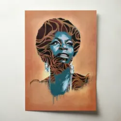 Nina Simone – Graffiti Stencil Fine Art Music Poster