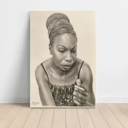 Nina Simone – Pencil Drawing Fine Art Music Poster