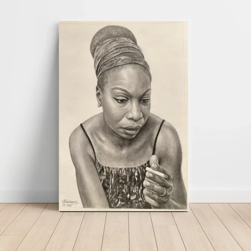 Nina Simone – Pencil Drawing Fine Art Music Poster
