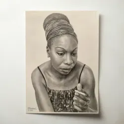 Nina Simone – Pencil Drawing Fine Art Music Poster