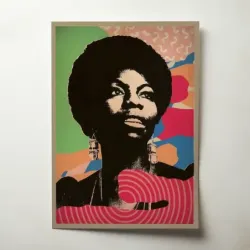 Nina Simone – Retro Collage Fine Art Music Poster