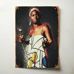Nina Simone – With Microphone Painting Fine Art Music Poster