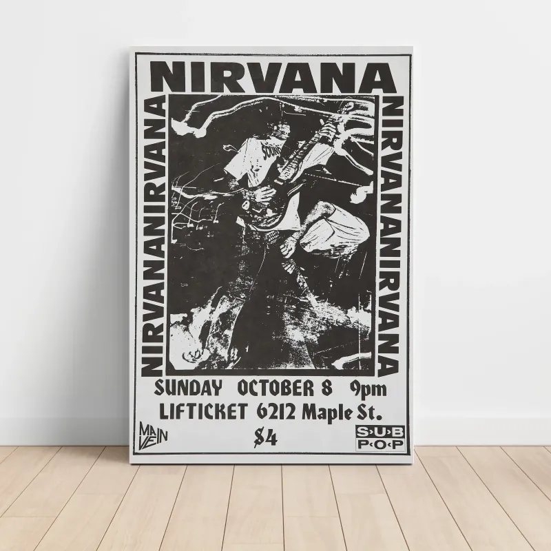 Nirvana – Lift Ticket Sub Pop Fine Art Concert Poster