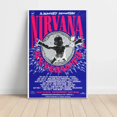 Nirvana – Nevermind Australian Tour 1992 Fine Art Concert Poster