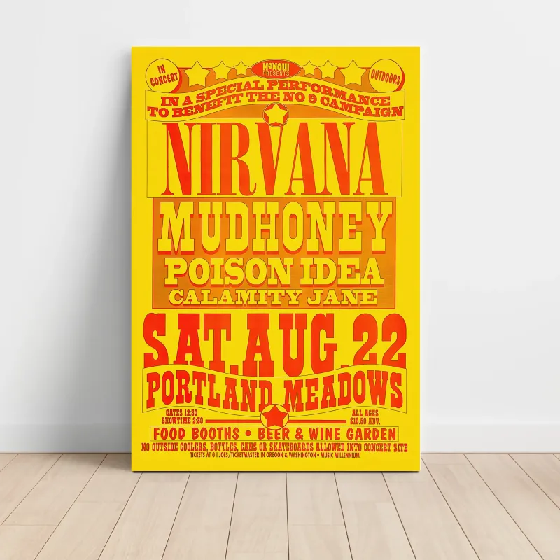Nirvana and Mudhoney – Portland Meadows Fine Art Concert Poster