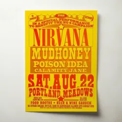 Nirvana and Mudhoney – Portland Meadows Fine Art Concert Poster