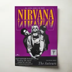 Nirvana and The Auteurs – Isstadion Stockholm 1994 Fine Art Concert Poster
