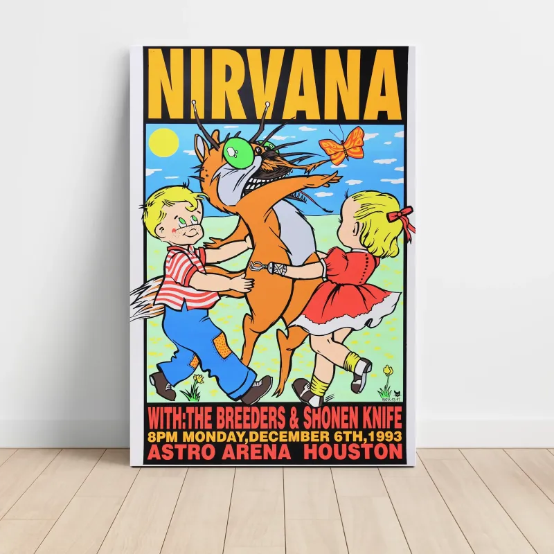 Nirvana and The Breeders – Astro Arena Houston 1993 Fine Art Concert Poster