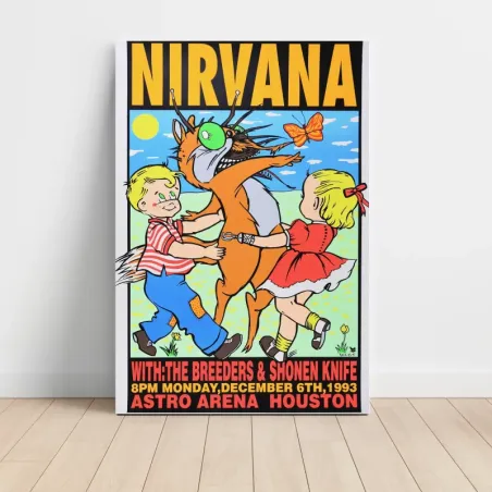 Nirvana and The Breeders – Astro Arena Houston 1993 Fine Art Concert Poster