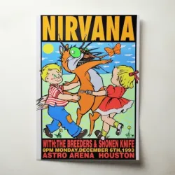 Nirvana and The Breeders – Astro Arena Houston 1993 Fine Art Concert Poster