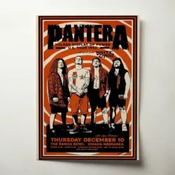 Pantera and White Zombie – Vulgar Display Of Power Tour 1992 Omaha Fine Art Concert Poster