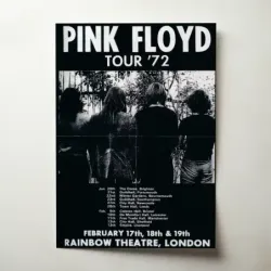 Pink Floyd – Tour '72 Rainbow Theatre London Fine Art Concert Poster