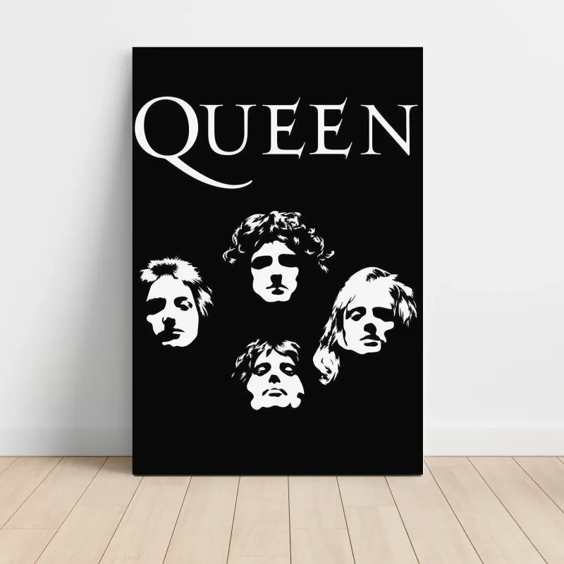 Queen – Four Faces Silhouette Fine Art Music Poster