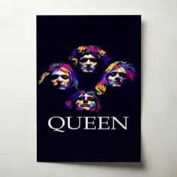 Queen – Pop Art Faces Fine Art Music Poster