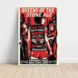 Queens of the Stone Age and Iggy Pop – Finsbury Park London 2018 Fine Art Concert Poster