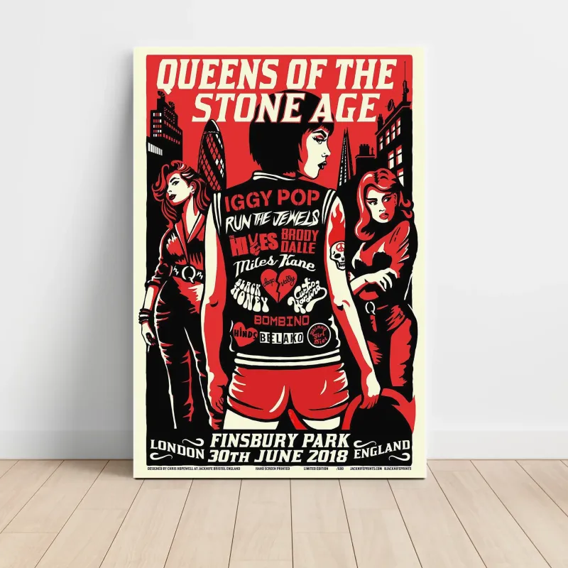 Queens of the Stone Age and Iggy Pop – Finsbury Park London 2018 Fine Art Concert Poster