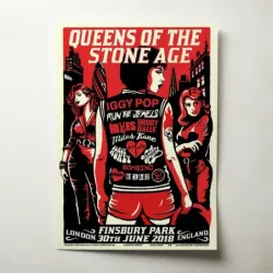 Queens of the Stone Age and Iggy Pop – Finsbury Park London 2018 Fine Art Concert Poster