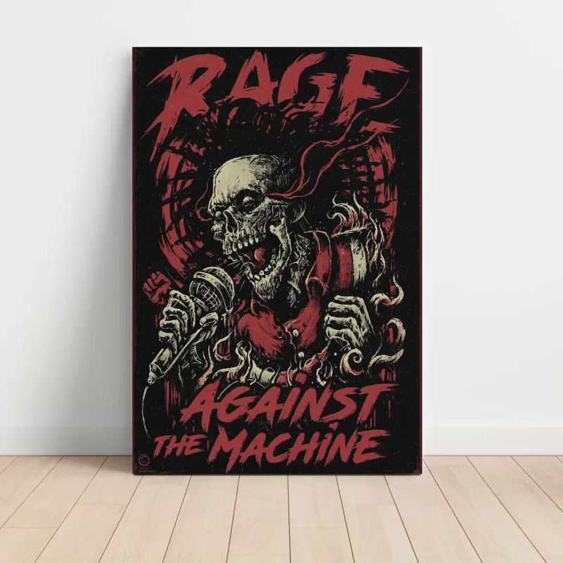Rage Against The Machine – Skull Microphone Fine Art Music Poster