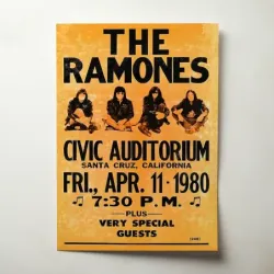 Ramones – Civic Auditorium Santa Cruz 1980 Fine Art Concert Poster