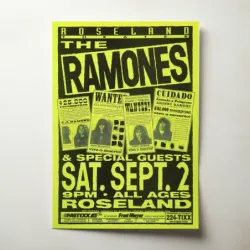 Ramones – Roseland Theater Wanted Fine Art Concert Poster